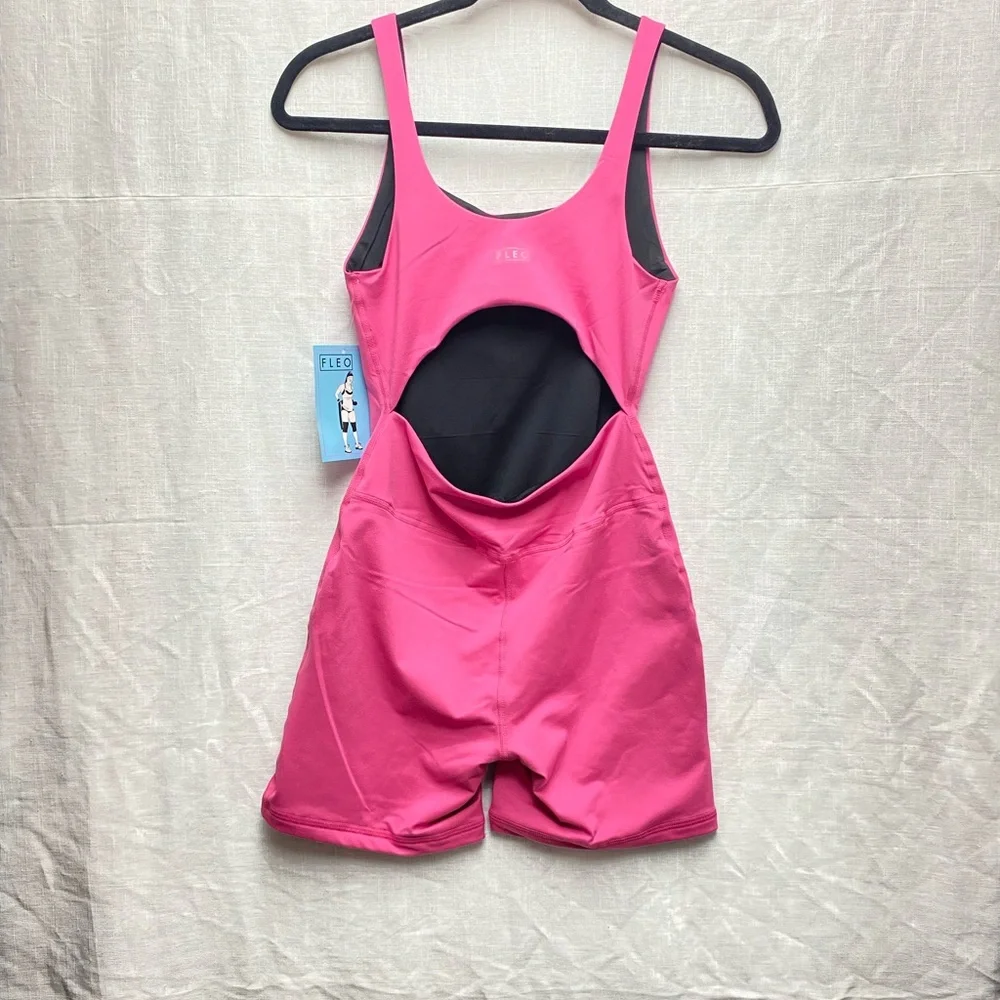 Fleo Bodysuit Small Pink Activewear Singlet One Piece Weightlifting NEW - Picture 4 of 15